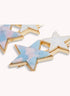 Marbelized Star Duo Clip - Colors: Cotton Candy Sky & Mother of Pearl White